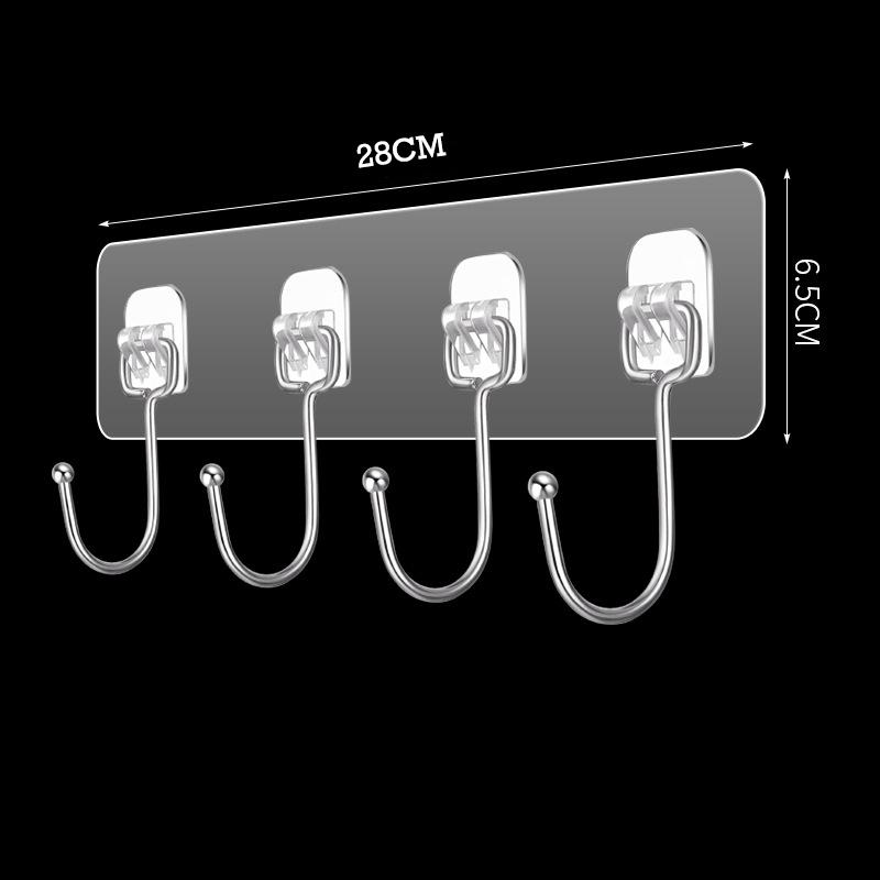 3/4/5/6 рядов прозрачных настенных крючков, прочные клеящиеся дверные настенные вешалки для кухни, ванной, полотенца, одежды, держателя ключей, органайзеров