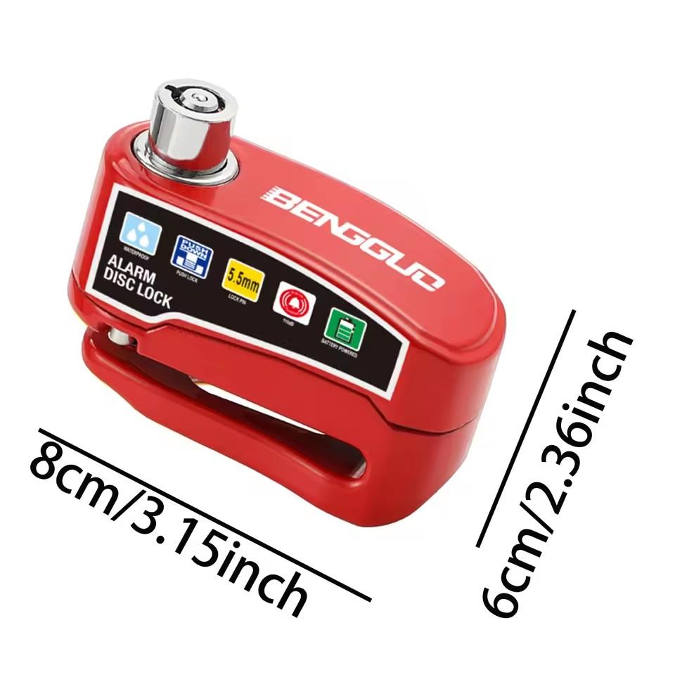 Motorcycle Alarm Lock Wheel Disc Brake Lock with Key Waterproof Aluminum Alloy Anti-Theft Scooter Alarma Disc Security Brakelock 4