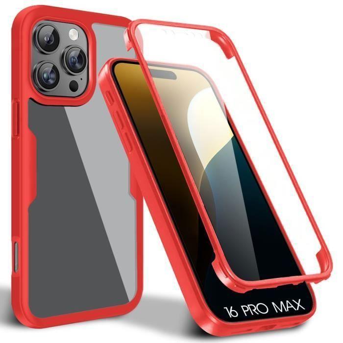 Protective Case - BOOLING - for iPhone 16 Pro Max - 360° Protection - Red - Rigid