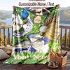 Custom Text Flannel Throw Blanket, Lightweight Cozy Bed Sofa BlanketFrieren Beyond Journey's End