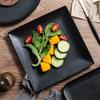 Simple Ins Wind Tableware Black Frosted Ceramic Plate Round Square Western Plate Steak Plate Household Dinner Plates