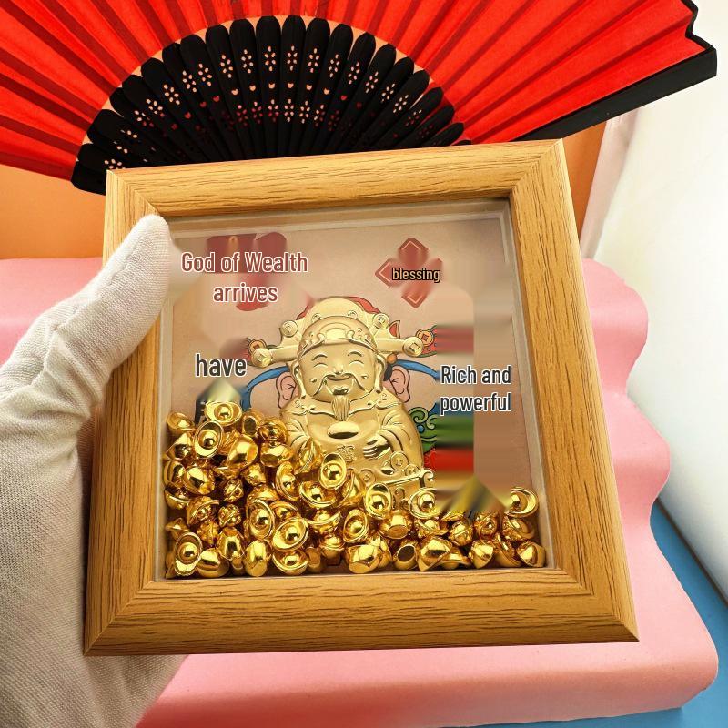 Золотой Бог Богатства 999 Чистого Золота Украшение для Офиса и Бизнеса
