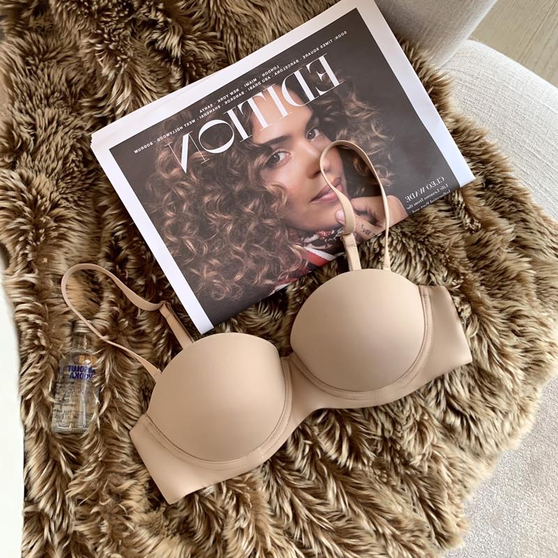 Women's Seamless Underwire Half-Cup Underwear: Ideal for Small Chests, Sexy, Versatile, Thin Top, Thicker Bottom, Gathered Design