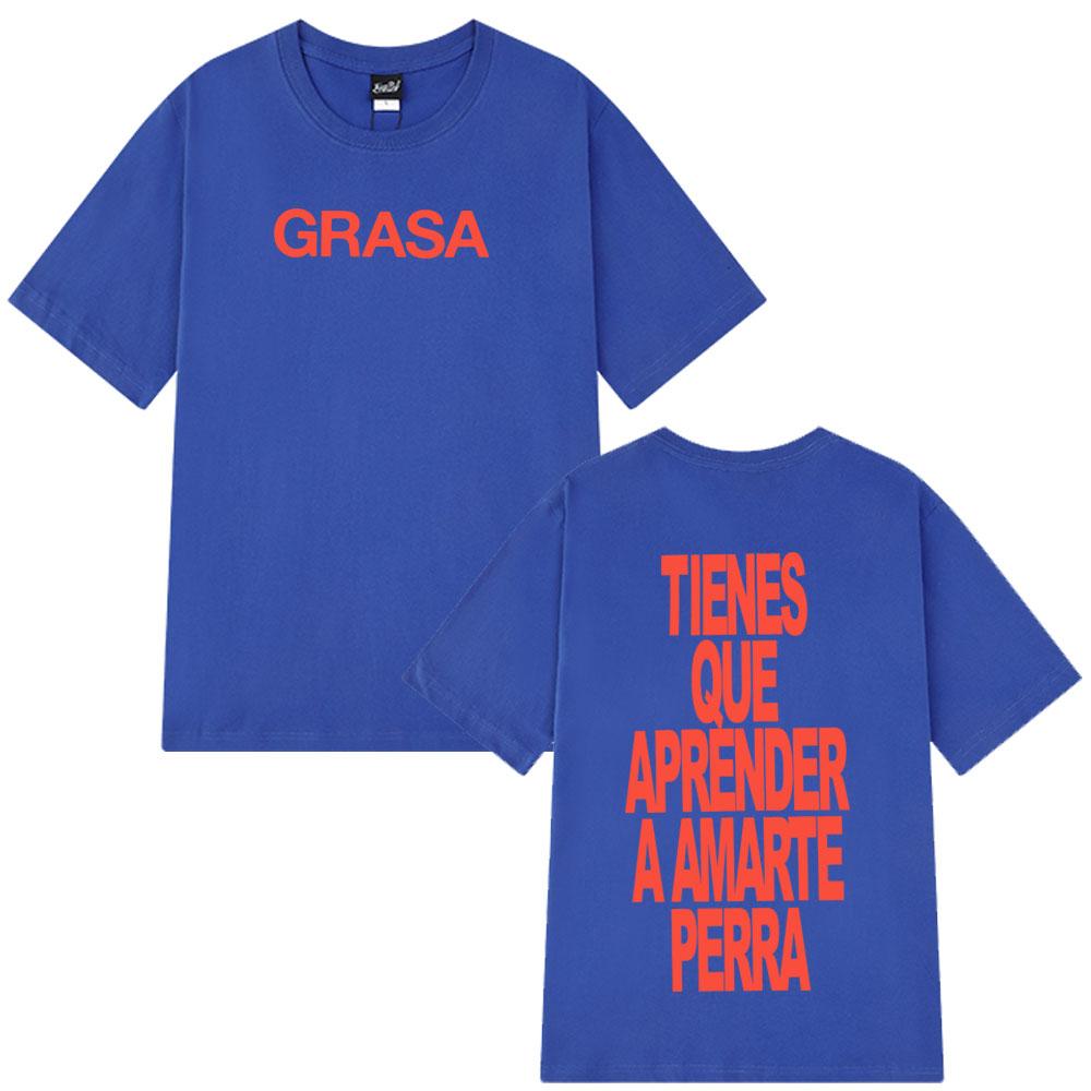 2025 Summer Rapper Nathy Peluso Grasa Letters Print T Shrit Men Women Aesthetic 100 Pure Cotton Printed Breathable Tshirt