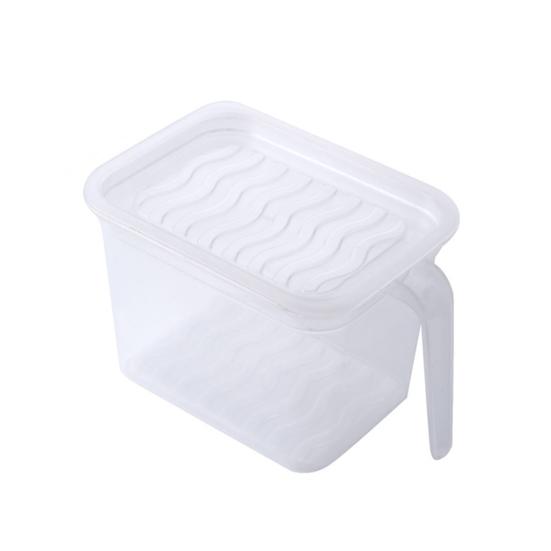 Ящик для хранения холодильника с ручкой крышки, штабелируемый, прозрачный, большой емкости, можно мыть в посудомоечной машине, безопасный для овощей, фруктов, органайзер для холодильника, контейнер для еды