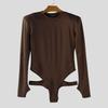 INCERUN Men Long Sleeve Cutout Fitted Briefs Bodysuits Jumpsuits Underwear Playsuits