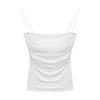 Summer Girl Pleated Camisole with Thin Straps for Slim Look - Sweet & Spicy Sleeveless Top