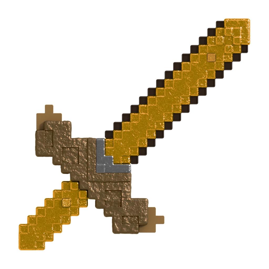 Mattel Фигурка-трансформер оружия Minecraft: Меч и Кирка. Для детей от 6 лет. Батарейки не требуются. JKC15 Секунды! Дети, Вверх, Коричневый, Требуется,