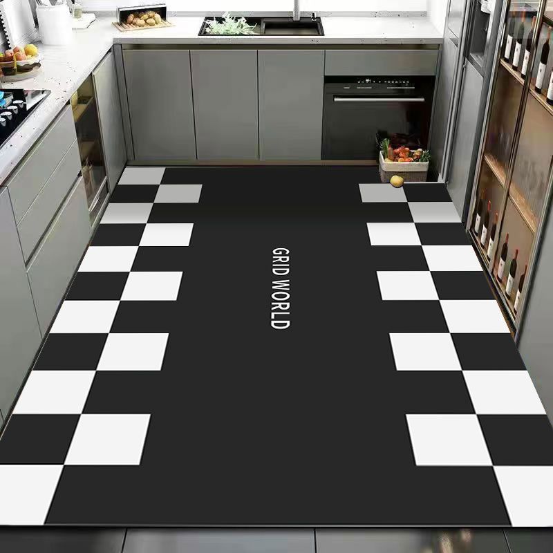 PVC Kitchen Thick Mats Waterproof Home Decoration Area Rug Large Anti-greasy Foot Mat Non-slip Carpet Modern Living Room Carpets