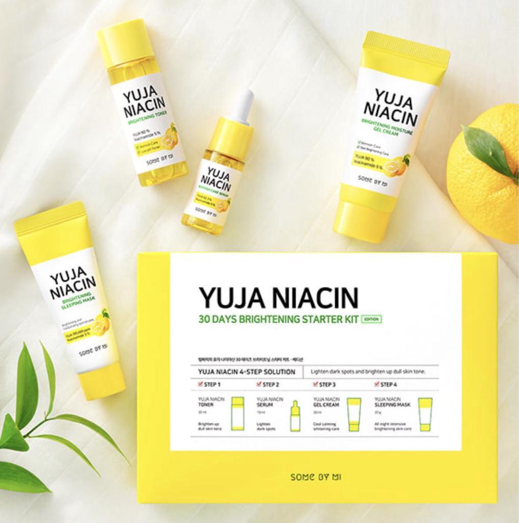 SOME BY MI Yuja Niacin 30-дневный набор для осветления, стартовый набор из 4 предметов (Осветляющий тоник+сыворотка+гелевый крем+ночная маска)