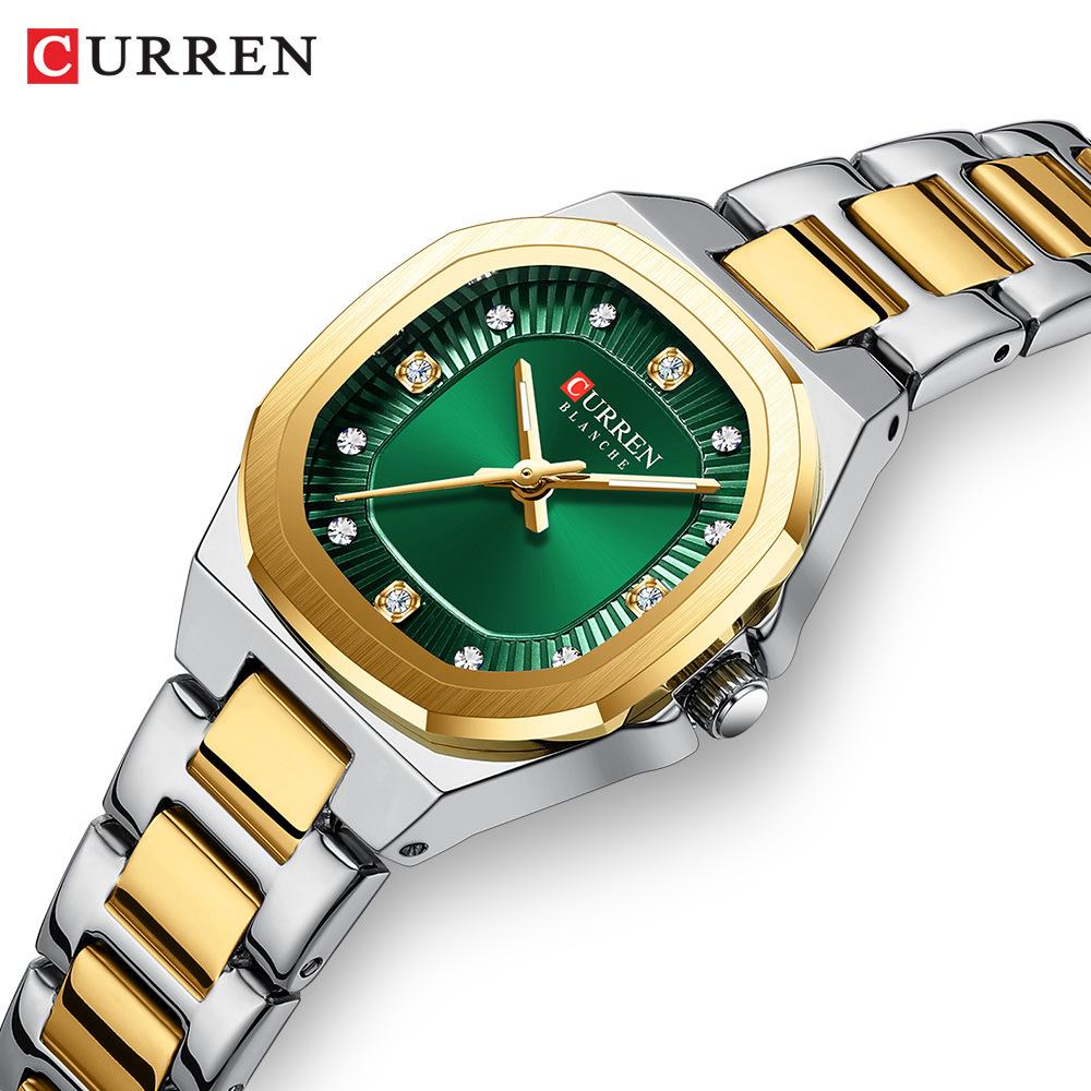 CURREN 9104 Женские кварцевые часы с браслетом из стали, повседневные, модные