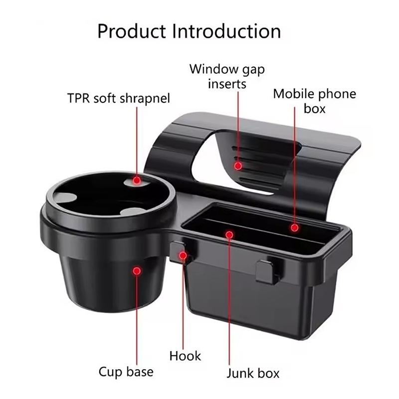 4-в-1 Подставка для стакана в автомобиль, держатель для телефона, поднос-крепление, боковой карман для хранения на дверь/окно, органайзер-подвеска, аксессуары для интерьера автомобиля