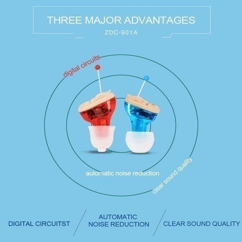 2023 Портативный невидимый слуховой аппарат Регулируемый беспроводной цифровой мини-слуховой аппарат Перезаряжаемый усилитель звука для глухих людей