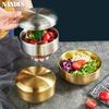 Korean Kimchi Bowl 304 Stainless Steel Double Rice Bowl Soup Bowl Steamed Rice Bowl Children's Anti-Scalding Rice Bowls