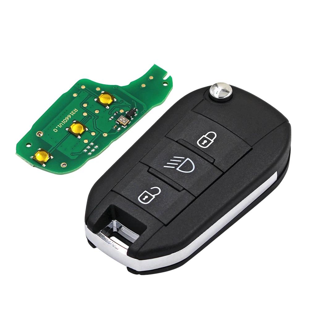 3 Button Flip Remote Key Fob 433MHz 4A Chip For Peugeot Partner 508 308 Expert For Citroen Dispatch C3 C4 Cactus Berlingo HU83
