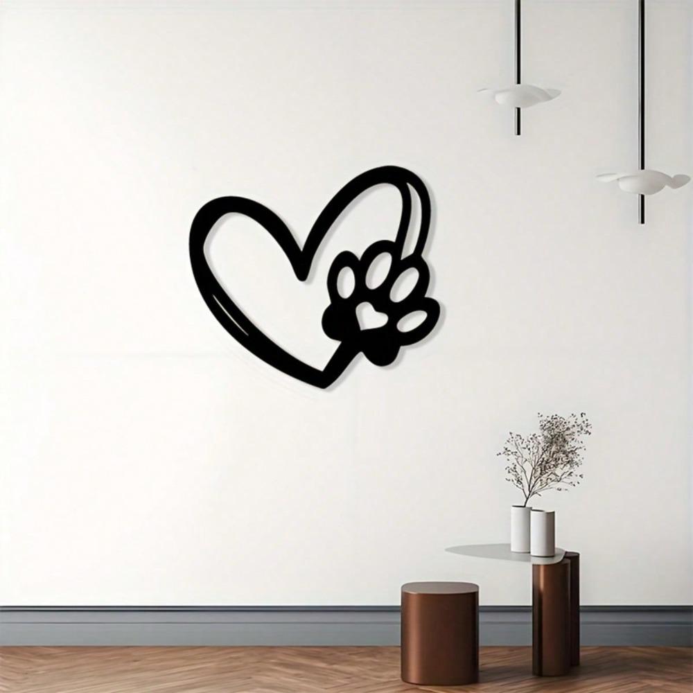 Metal Wall Art Pet Memorial Sculpture Dog Lover Gift Minimalist Black Iron Silhouette Indoor Outdoor Wall Decor
