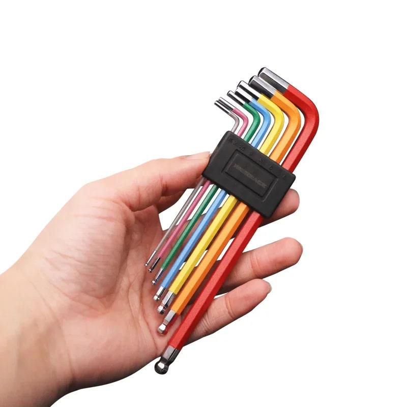 7 шт. Набор цветных шестигранных ключей для велосипеда MTB Дорожный велосипед Набор инструментов для ремонта Сервисный ключ Шестигранный гаечный ключ Плоский Шаровой Открытый Ручные инструменты