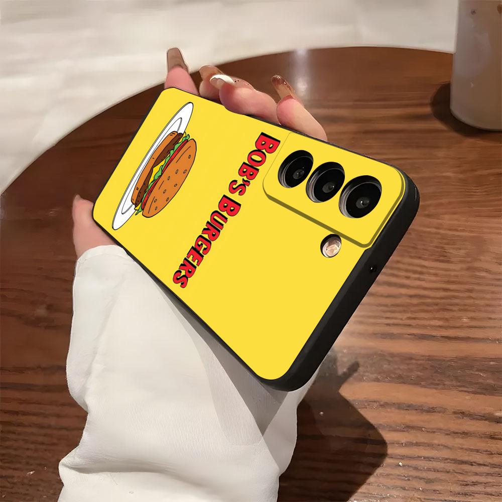 Чехол для телефона B-Bobs B-Burgers для Samsung S26 S25 S24 FE S23 S22 S21 Plus S20 Ultra Note20Ultra Черный Мягкий