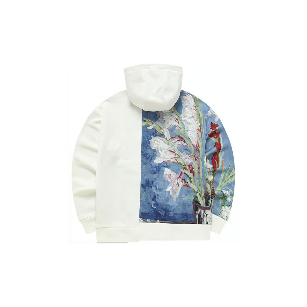 Fila X Музей Ван Гога Логотип Принт Цветные Блоки Спортивный Вязаный Свитшот Женские свитшоты Облачно-Белый F11W218214F-WT