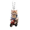 Motorbike Cat Acrylic Hanging Decoration Home Indoor Christmas Tree Car Rearview Mirror 2D Flat Riding