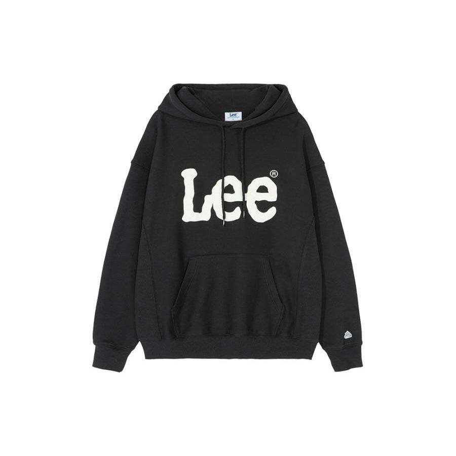 Letter Print Hooded Long Sleeve Pullover Sweatshirt Men sweatshirt Black LE2204HD02BK
