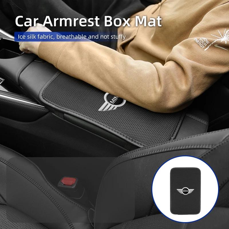 XJVYV1 For BMW 2025 Hot Car Interior Armrest Box Cover Console Ice Silk Booster Storage Pad For MINI WORKS Cooper F55 F56 R60 R59 R58 R