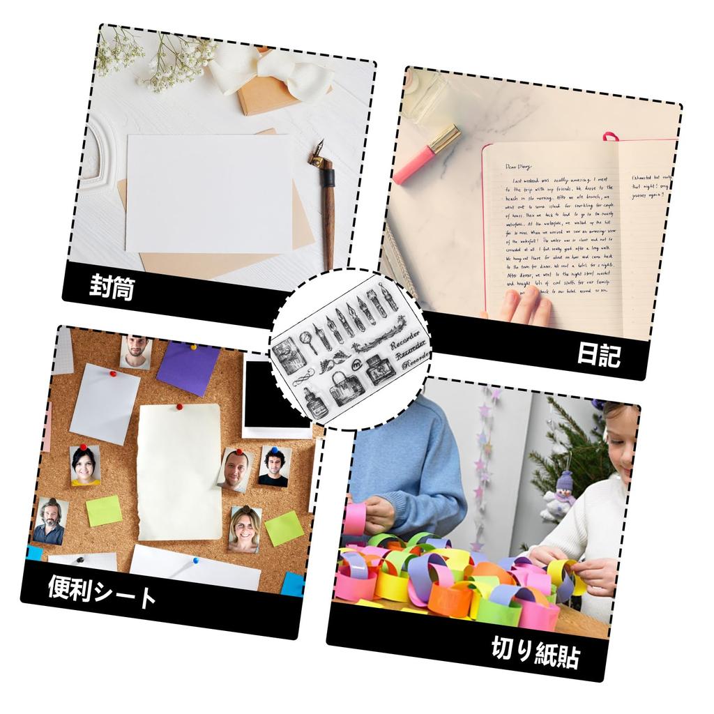 Seimeinoki Прозрачный набор Ретро Жизнь Прозрачный Силиконовый Прозрачный Планер Письмо Ручная Работа DIY для и Тиснения Штампы, 5, Сценарии, Штампы, Ручка,