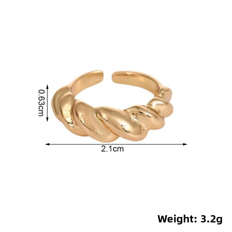 Zinc alloy ring - fashionable, versatile, pleated open adjustable irregular ring
