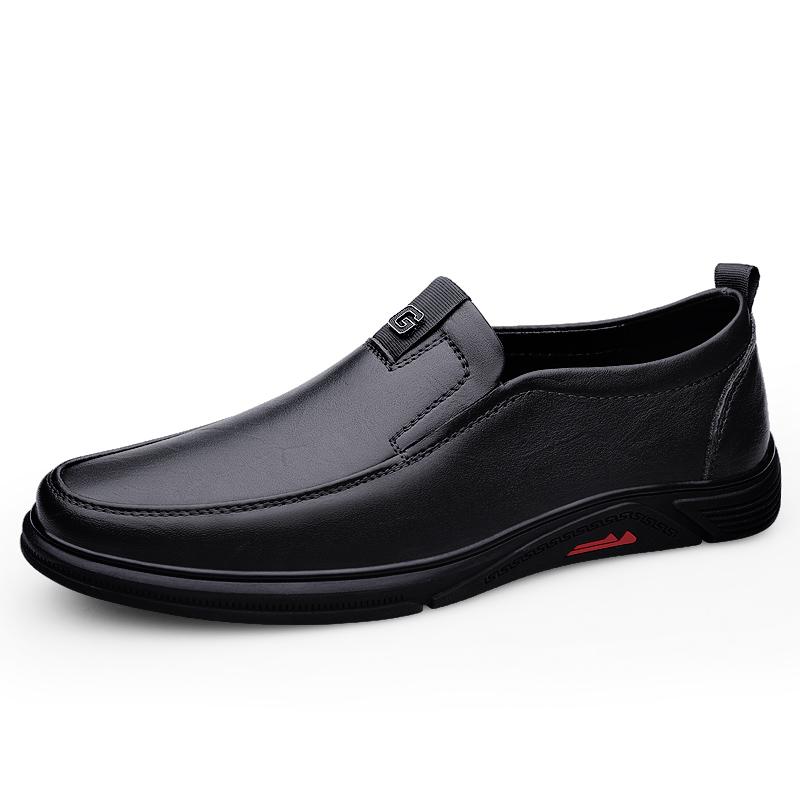 Мужские мокасины из натуральной кожи, мягкие нескользящие резиновые деловые туфли, повседневная мужская кожаная обувь ручной работы, универсальная обувь без застежек