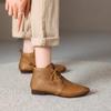Fashion British Style Lace Up Boots for Women 2024 Winter New Women's  Soft Casual Leather Shoes Simple and Versatile Ladies