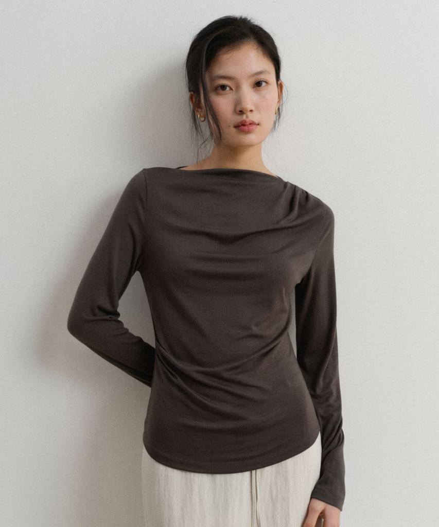 TOWAV Blur Drape Tee_Charcoal