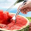 Watermelon Slicer Multifunctional Watermelon Cut Tool Slicer Cutter Portable Kitchen Gadgets 2-in-1 Fruit Cutting Fork For Home