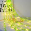 USB Artificial Leaf Willow Vines LED Lights String Garland Flower Christmas Fairy Lights for Home Garden Wedding Party Decor