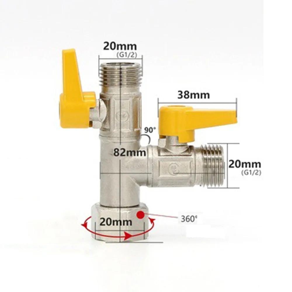 2/3 Switch Brass Diverter Valve Rustproof Thickened Y Shaped Ball Valve 1/2" Hose Barb Anti-leak Hose Pipe Barb Fitting Home