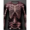 3D Print Skeleton Skulls Pattern T Shirts Men Long Sleeve Casual Fashion T-shirt Top Sweatshirt Breathable Streetwear Loose Tees