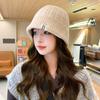 Вязаная панама женская милая универсальная панама шерстяная теплая с защитой ушей маленькая вязаная шляпа-ведро