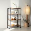 Interior Republic Open Shelf, Stylish Bookshelf/Storage Rack (Walnut, 4 Tiers/82cm Wide X 40cm Deep)