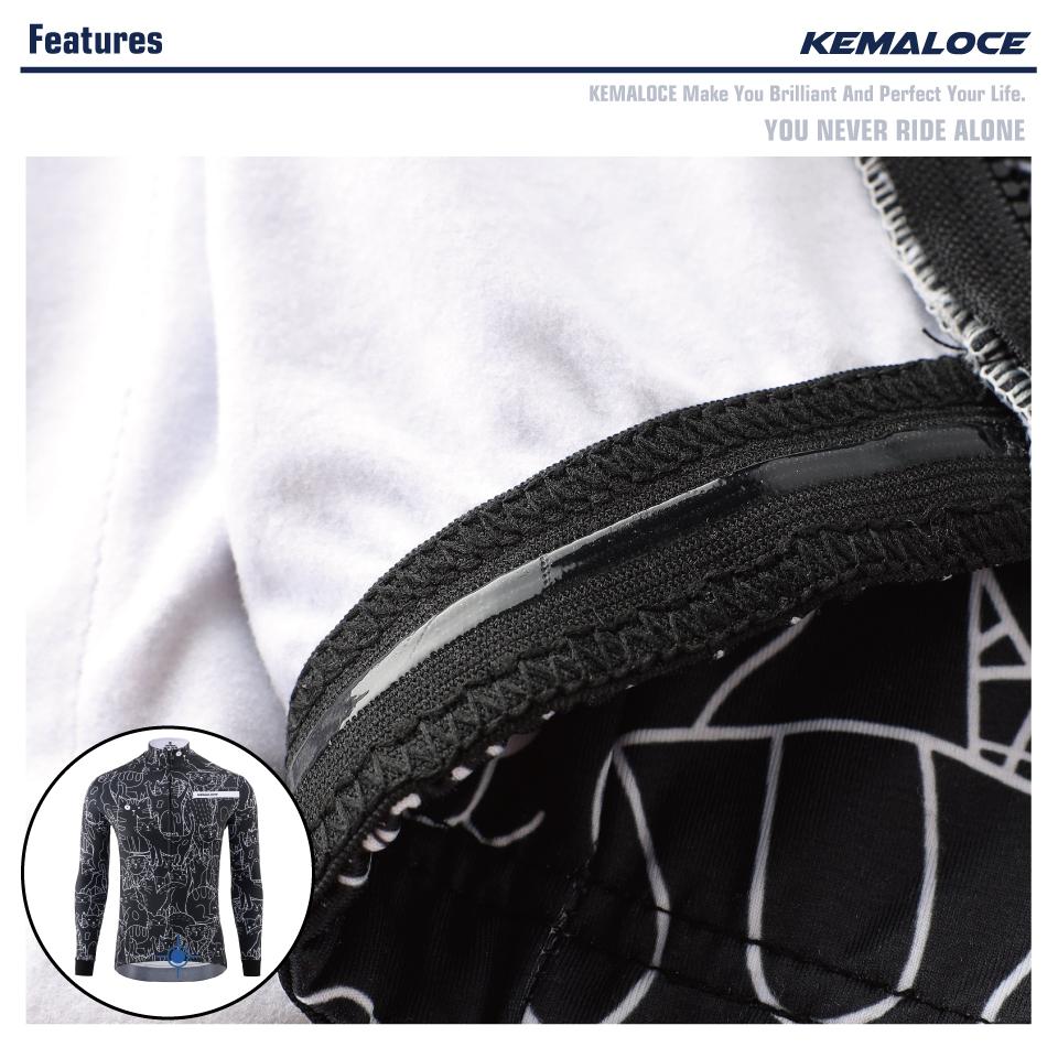 KEMALOCE Зимние велосипедные куртки мужские флисовые с длинными рукавами из черной и белой термоткани