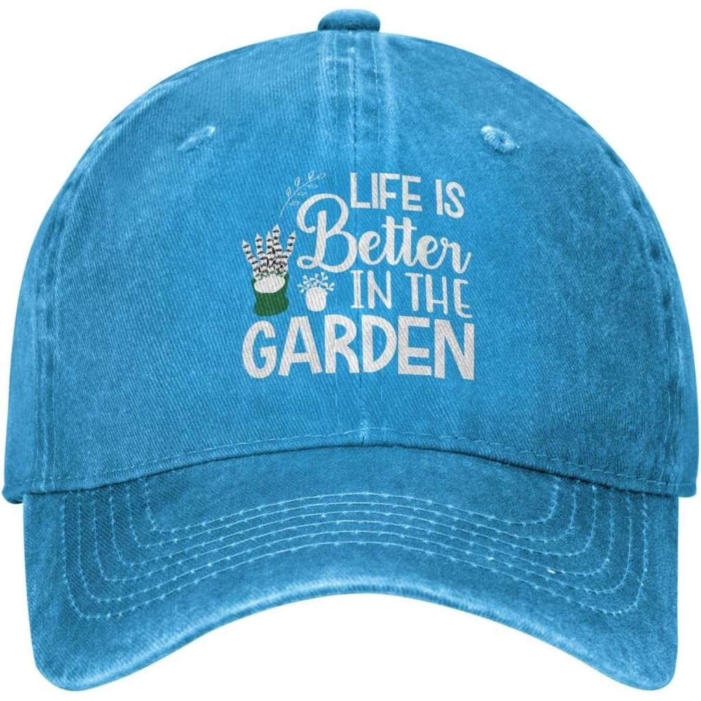 Gardening Life Is Better Baseball Cap Distressed Cotton Dad Hat Outdoor Casual Adjustable Hat