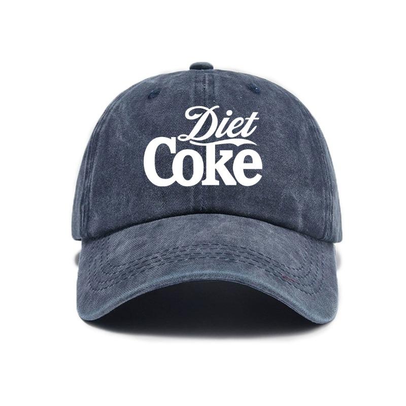 1pc Retro Washed "Diet Choke" Printed Baseball Cap for Women,Classic Casual Stylish Retro Adjustable Driver Cap for Party Tralve