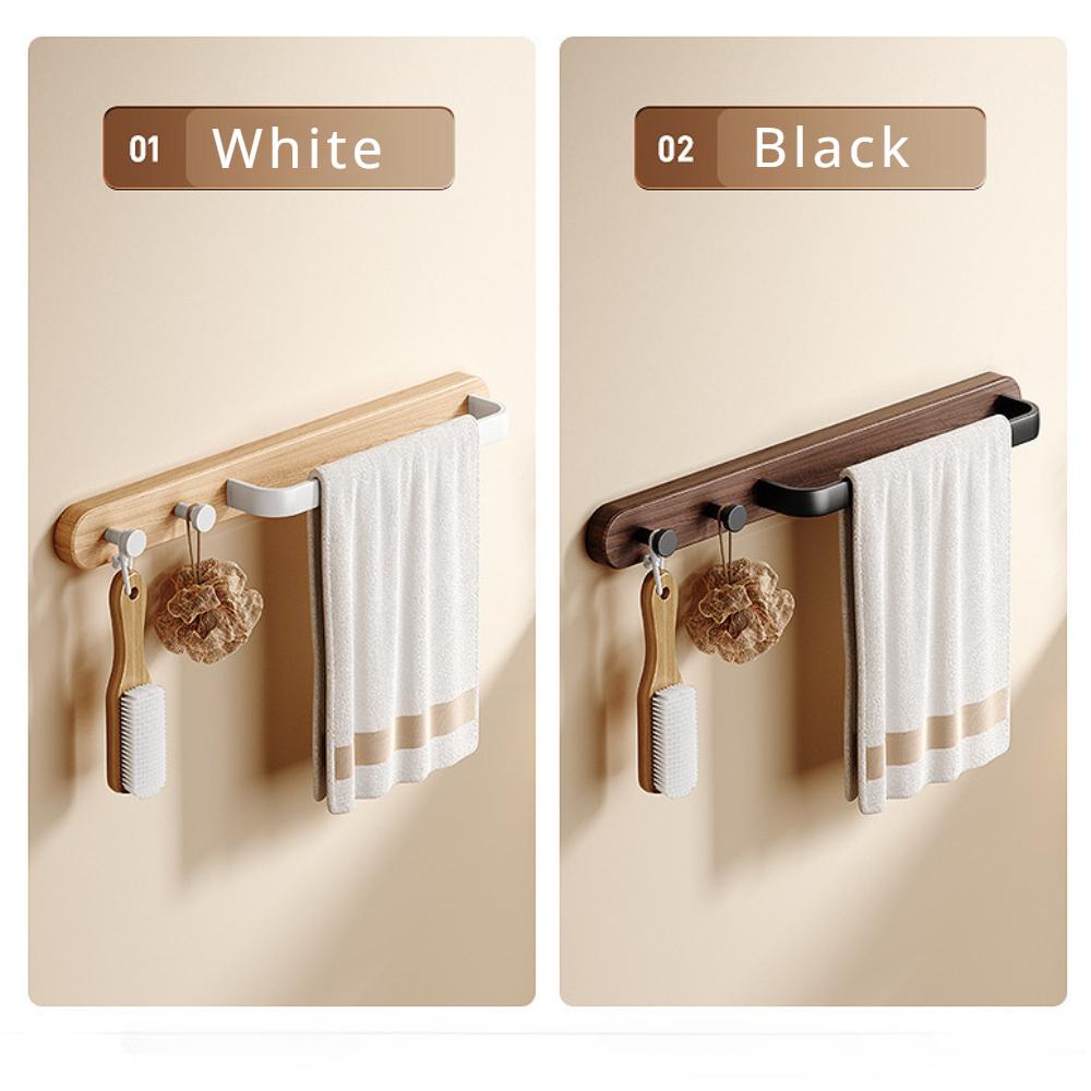 Вешалка для полотенец из орехового дерева с металлическим стержнем, настенная вешалка для полотенец, крючок для ванной комнаты