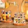 Household With Base Spinning Whiskey Glass Rotating Thickened Brandy Glass Clear Wine Cup Man Gift