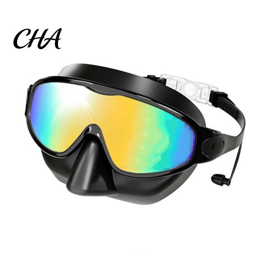 Anti-fog Swim Goggles Clip-On with Case, 180 Degrees Wide View Anti-UV Diving Practice Pool Goggles, No Leakage Anti-Fog Swimming Eyewear for Children
