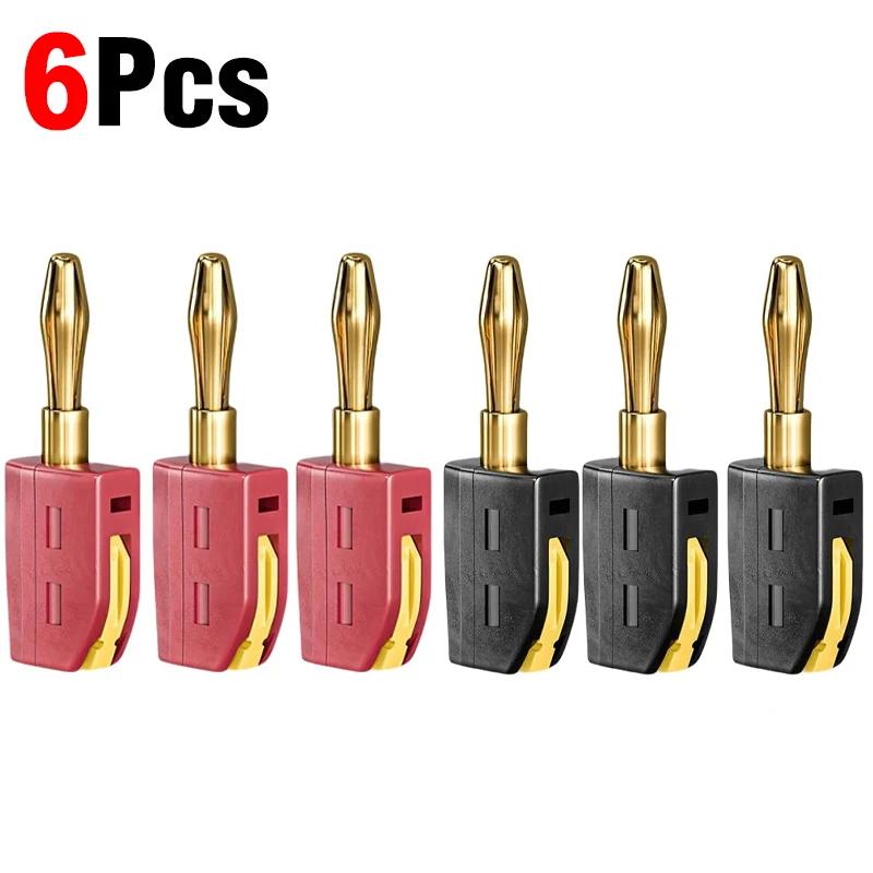 Portable 32A 4mm Banana Plug Solderless Quick Connect High Current Gold-Plated Banana Connectors Audio Copper Speakers Amplifier