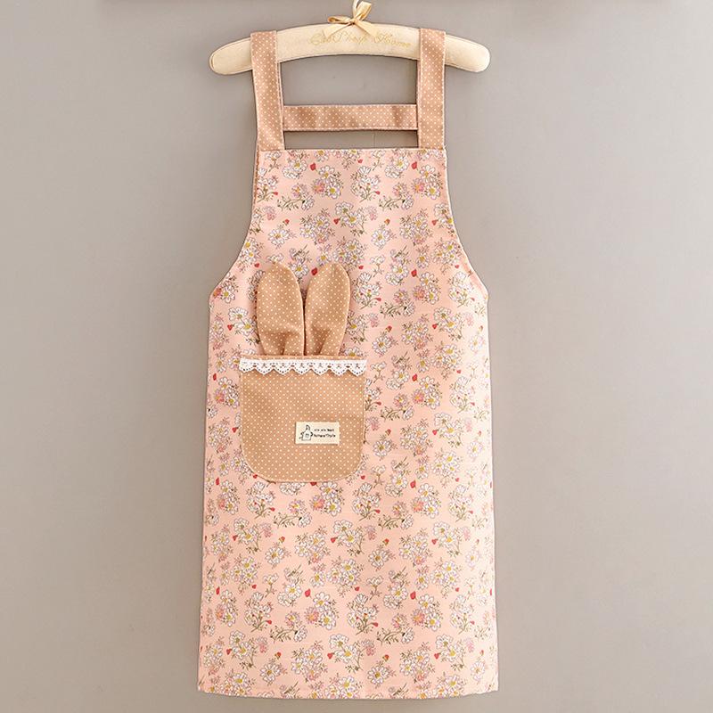 2025 Canvas Apron Women Cute Home Kitchen Anti-fouling Wear-resistant Breathable Cooking Apron Workwear with Large Pocket