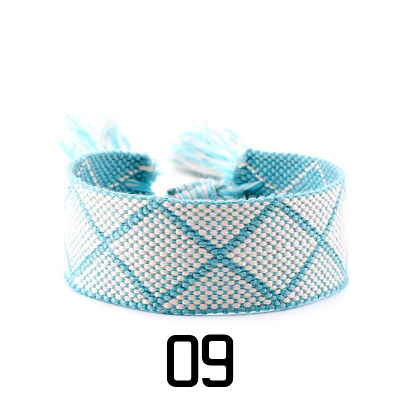 Женская мода ювелирные изделия подарок красочный декоративный узор вышитый ручной работы плетеный браслет в стиле бохо