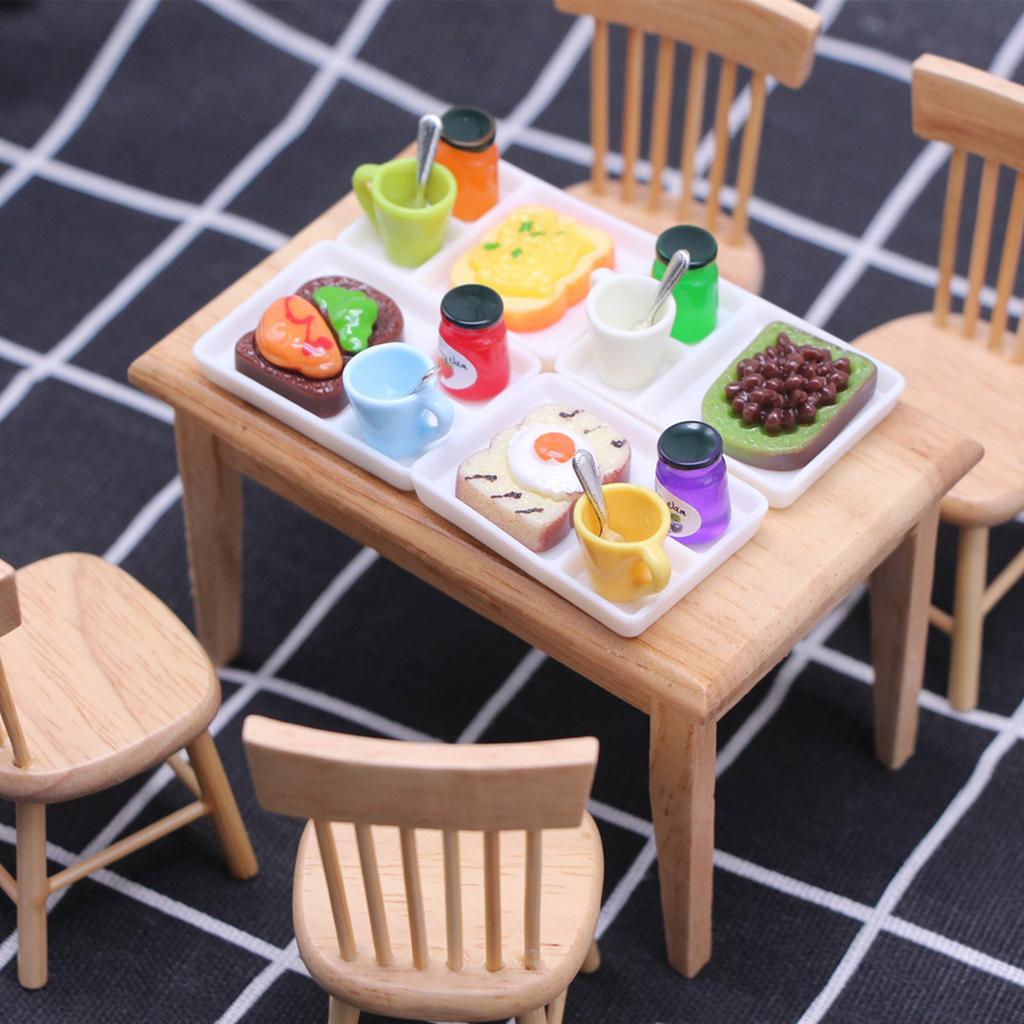 Handcrafted Miniature Wooden Table And Chair Set For Dollhouse Creative Play And Dining Room Scene Display Accessory