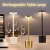USB Metal Rechargeable Desk Writing Lamp Room LED Bedside Decorative Table Lamp Restaurant Bar Desktop Mood Lighting Night Light