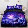 Galaxy Duvet Cover Set Space Romantic Magic Polyester Comforter Cover for Kids Boys Girls Bedding Set King Size with Pillowcase