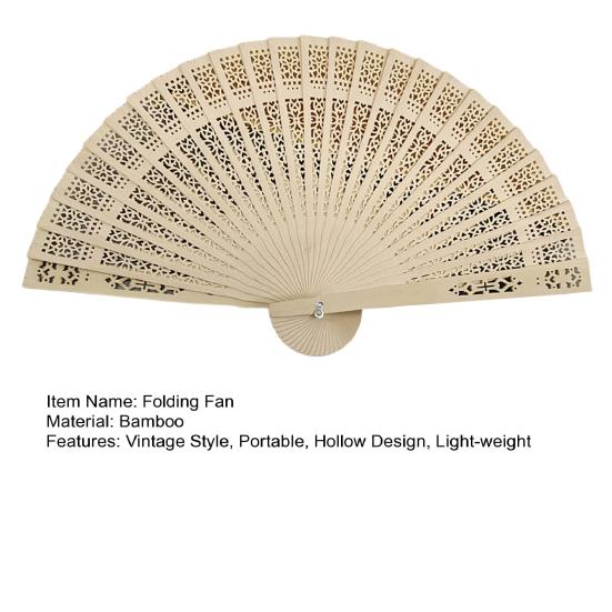 Китайский складной веер, ручной винтажный танцевальный веер, портативный ретро-веер с выемкой для уличной фотографии в жаркое лето